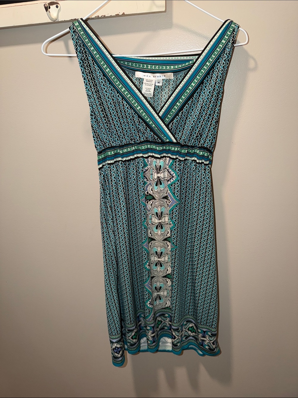 Max Studio Sleeveless Faux Wrap Printed Midi Dress Size Medium